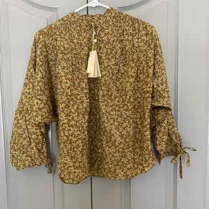 DOEN O’KEEFE BLOUSE NWT Size XS Gold Winter Meadow